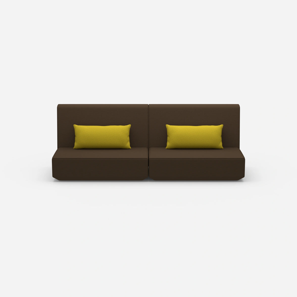 Sofa 3 Sitzer braun von vorne