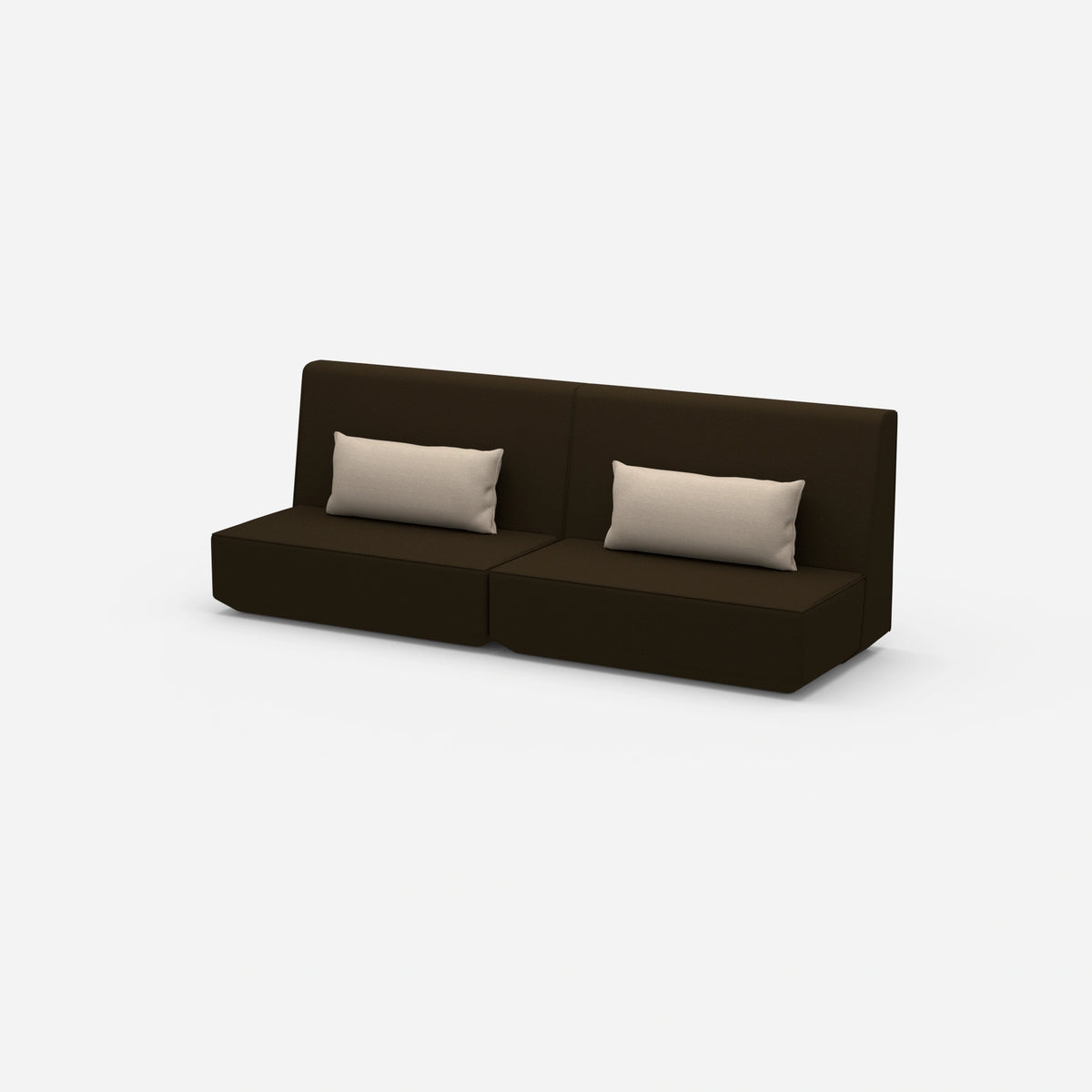 Sofa 3 Sitzer braun von der Seite