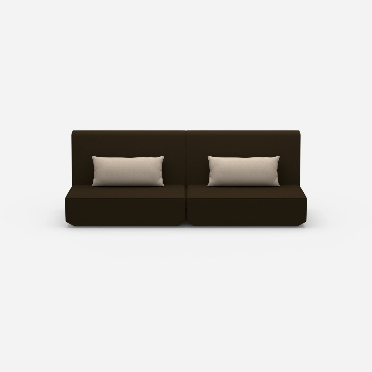 Sofa 3 Sitzer braun von vorne