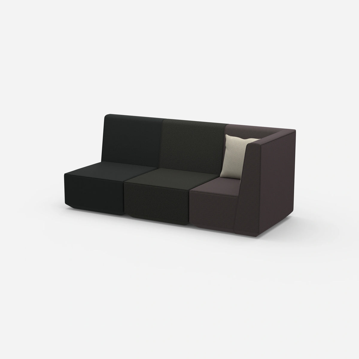 Sofa 3 Sitzer mit hoher Rückenlehne von der Seite