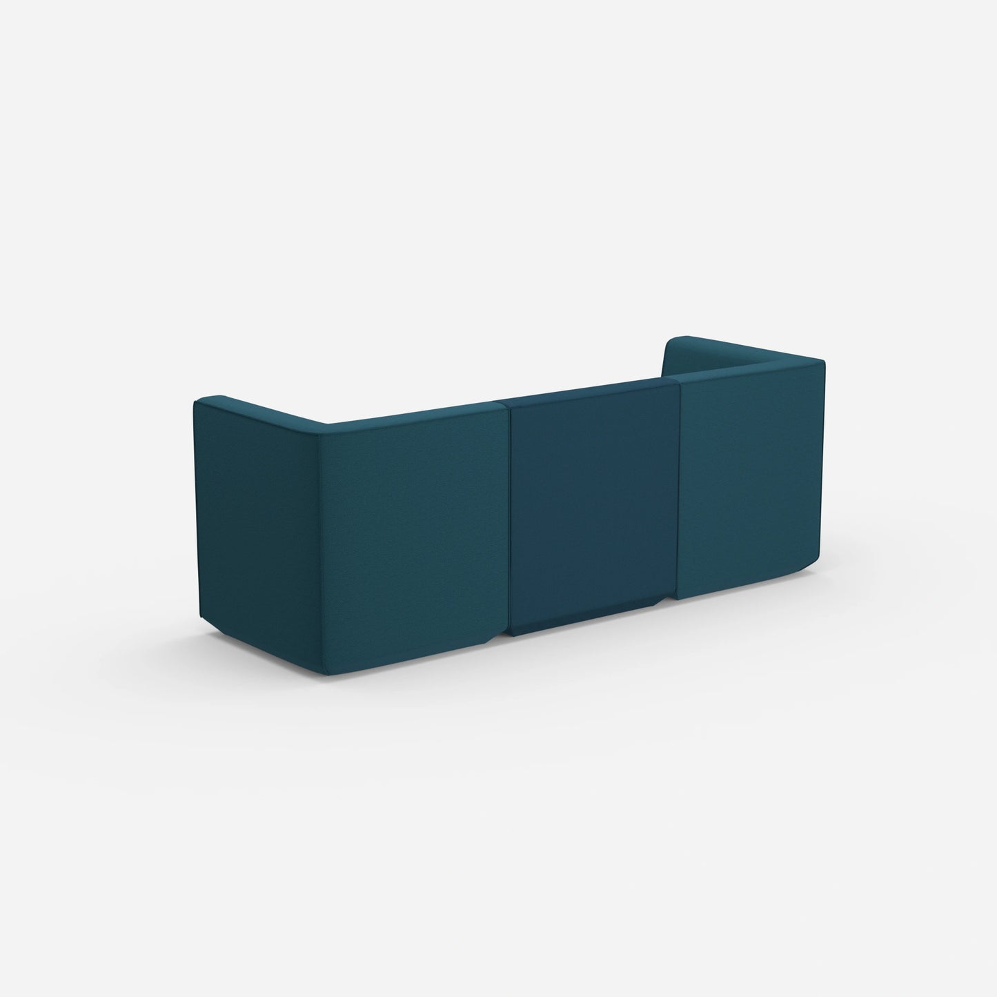 Sofa blue for 3 persons from behind