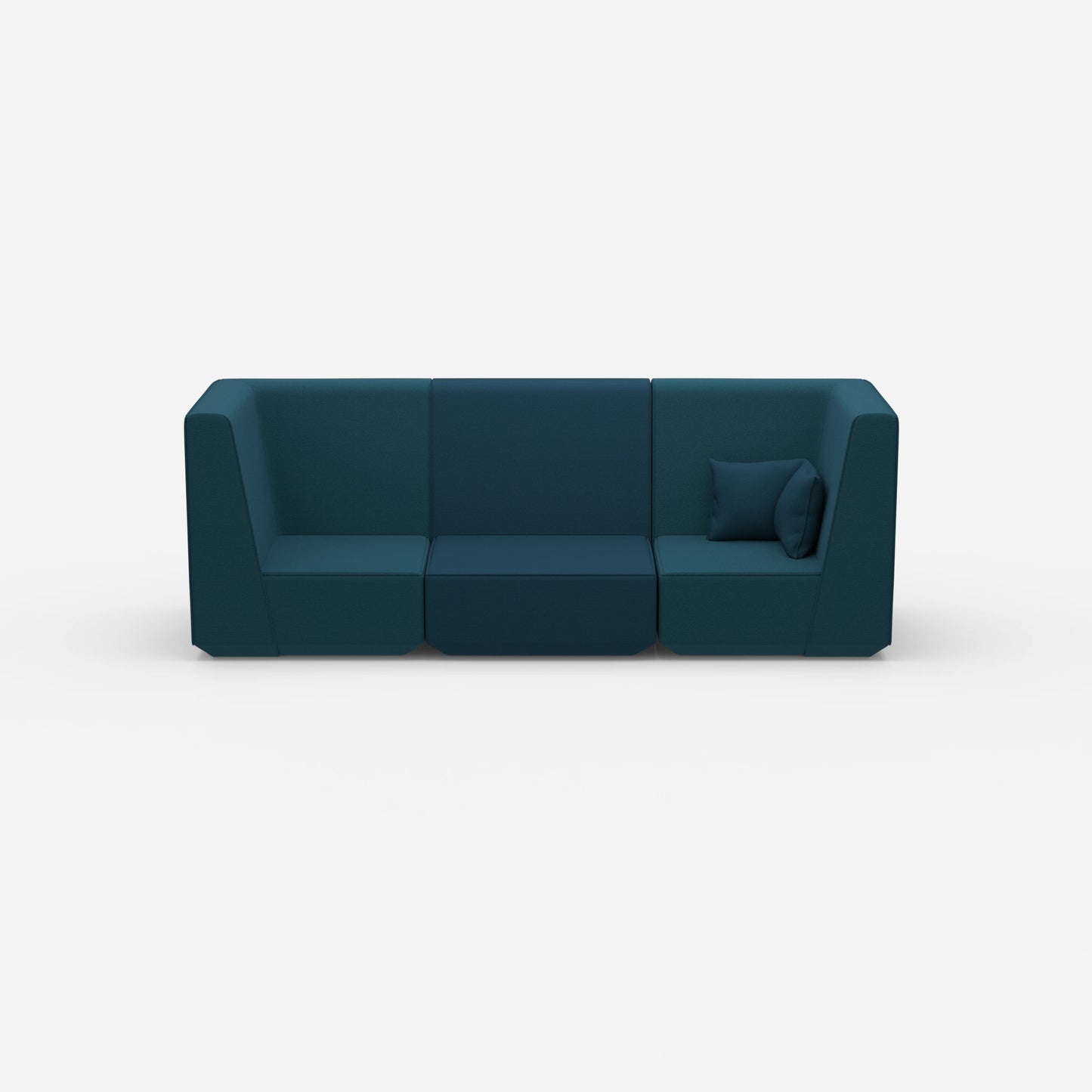 Blue sofa for 3 people from the front