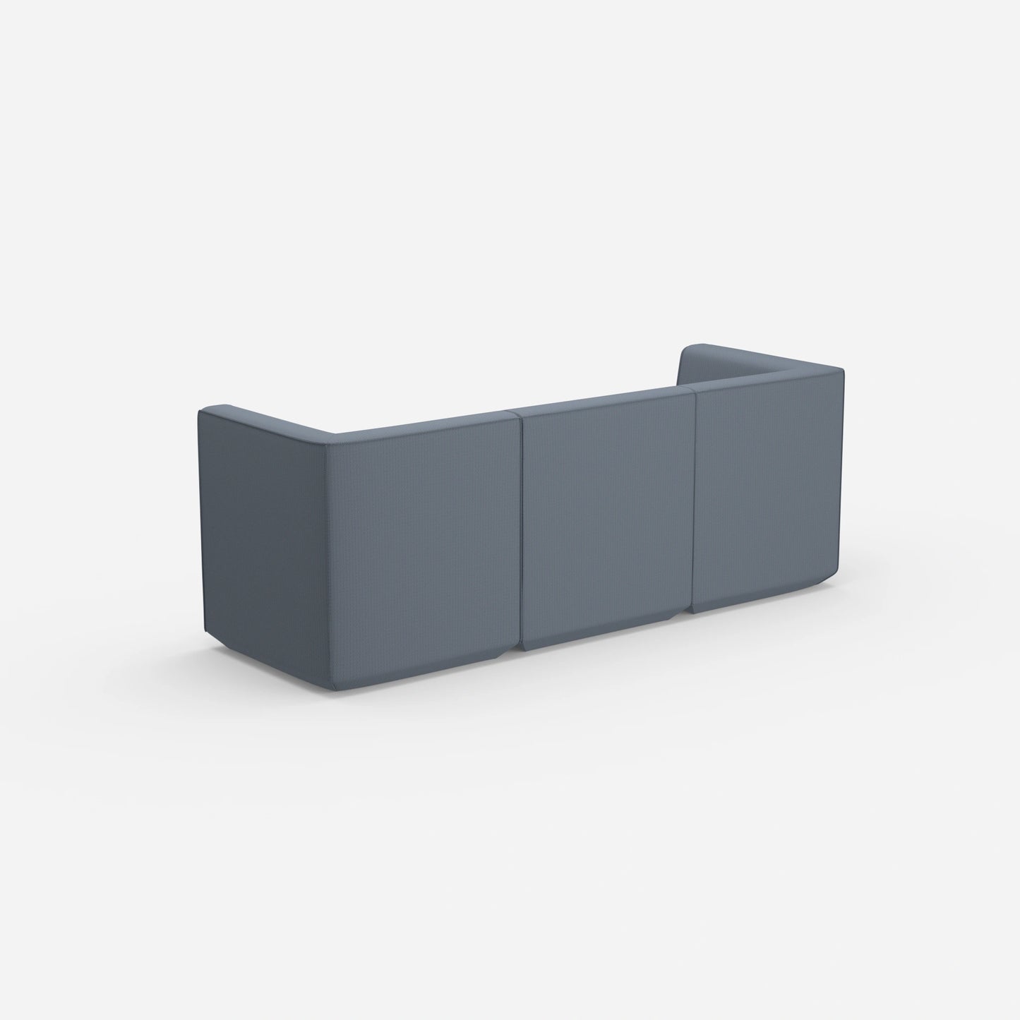 Sofa blue for 3 persons from behind