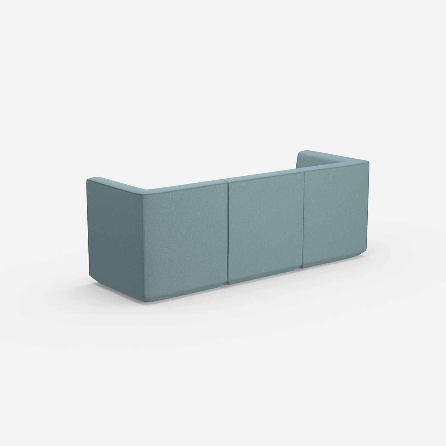 Sofa blue for 3 persons from behind