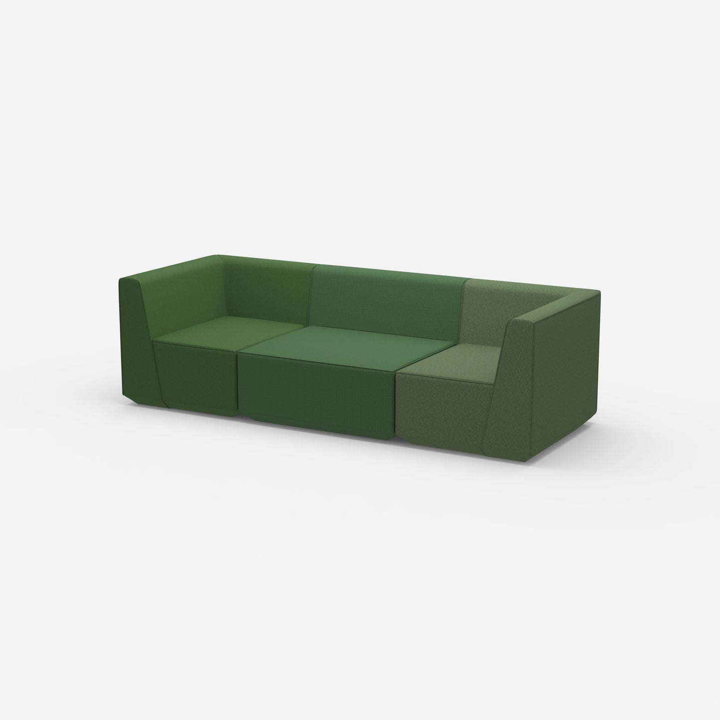 Sofa three-seater green from the side