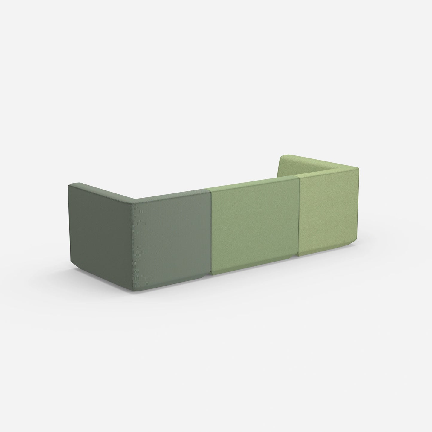 Sofa three-seater green from behind