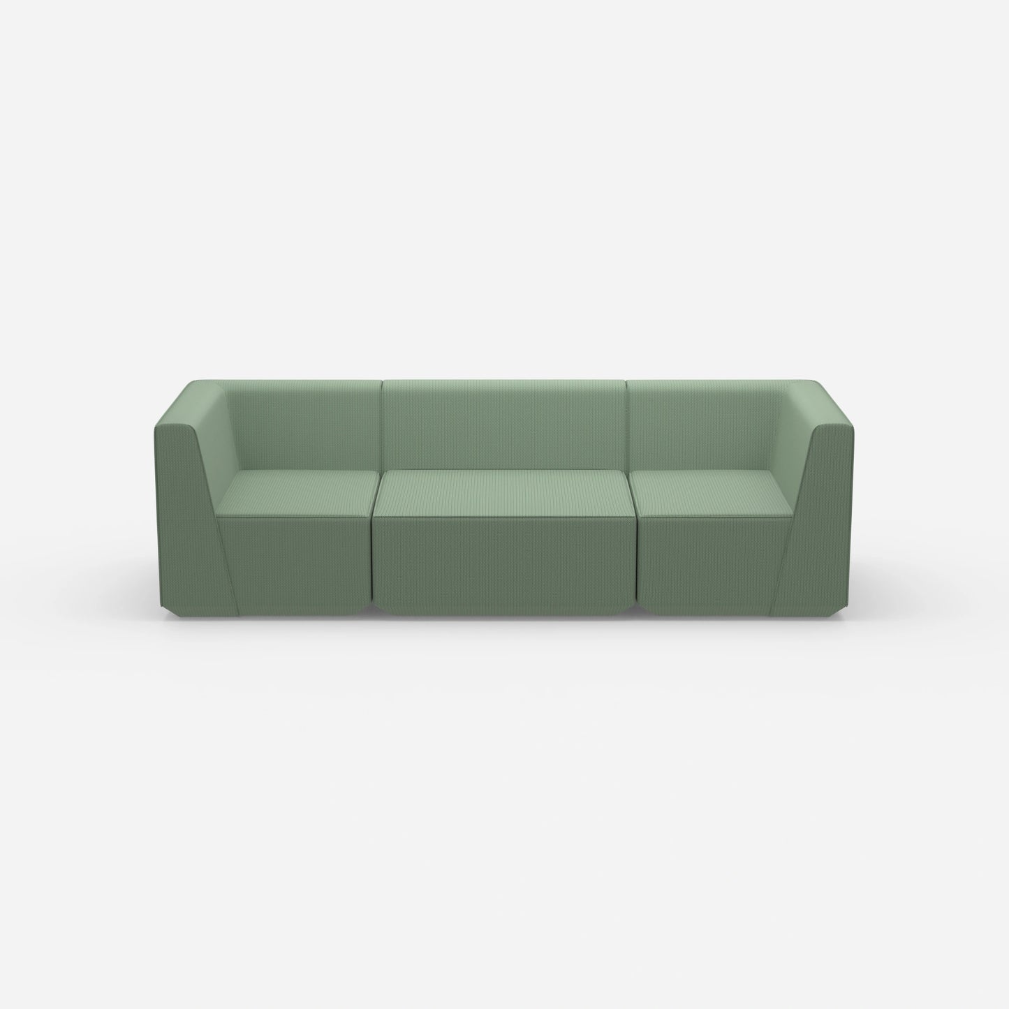 Three-seater sofa green from the front