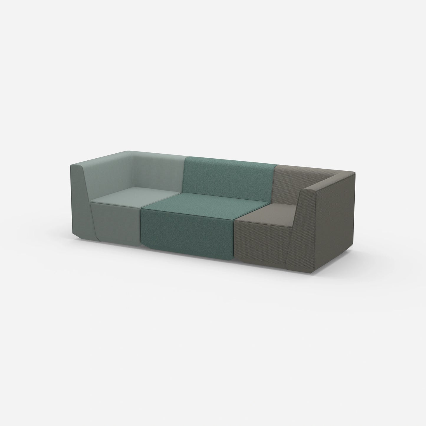 Sofa three-seater green from the side