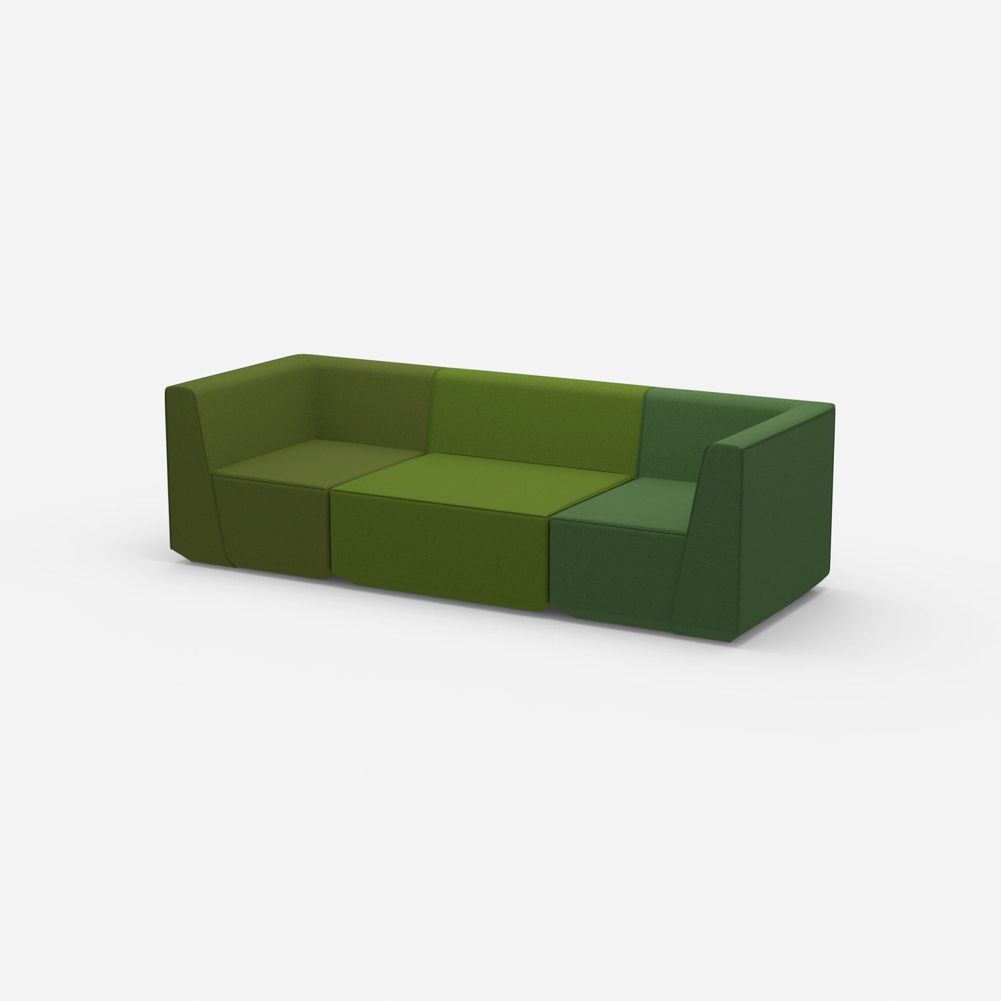 Sofa three-seater green from the side