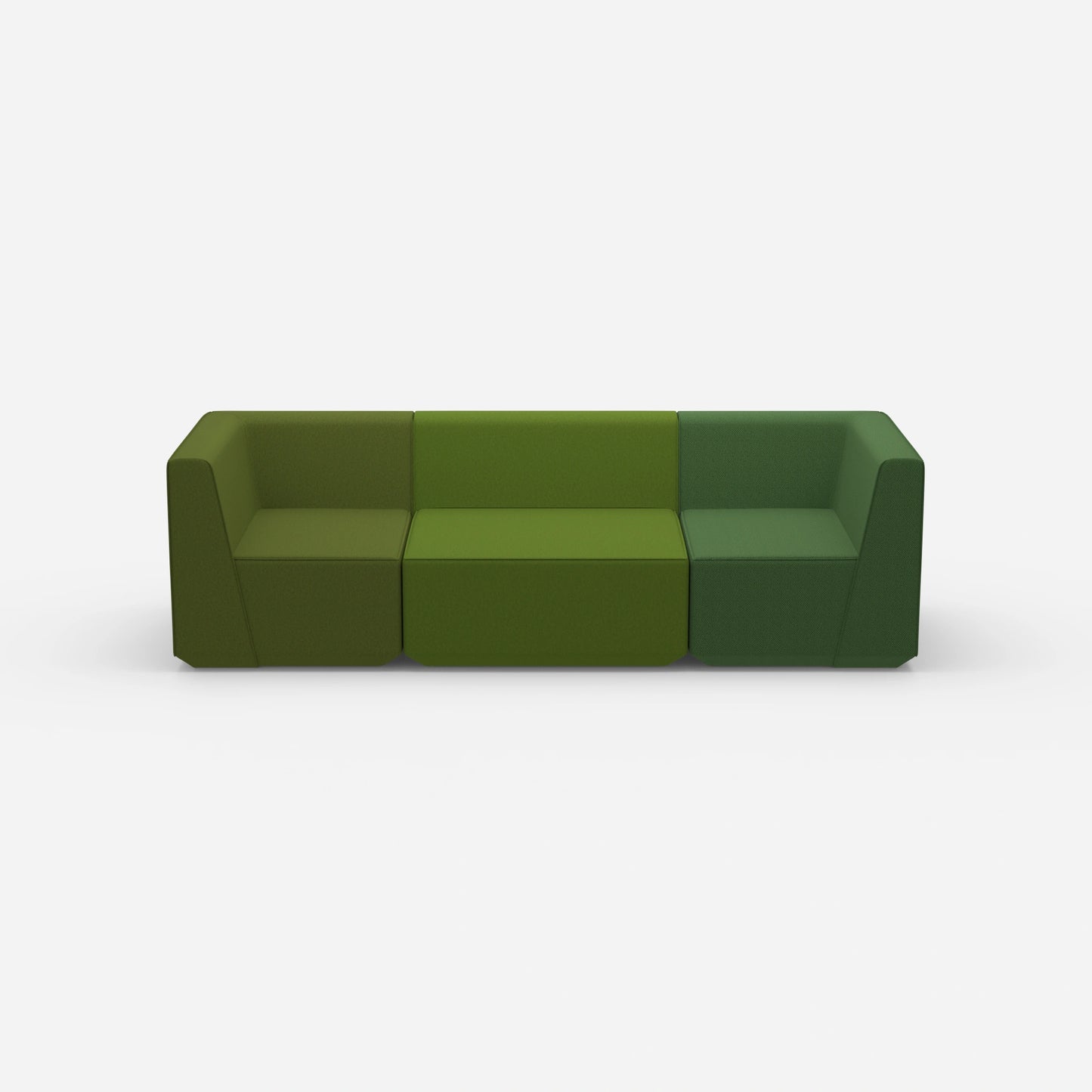 Three-seater sofa green from the front