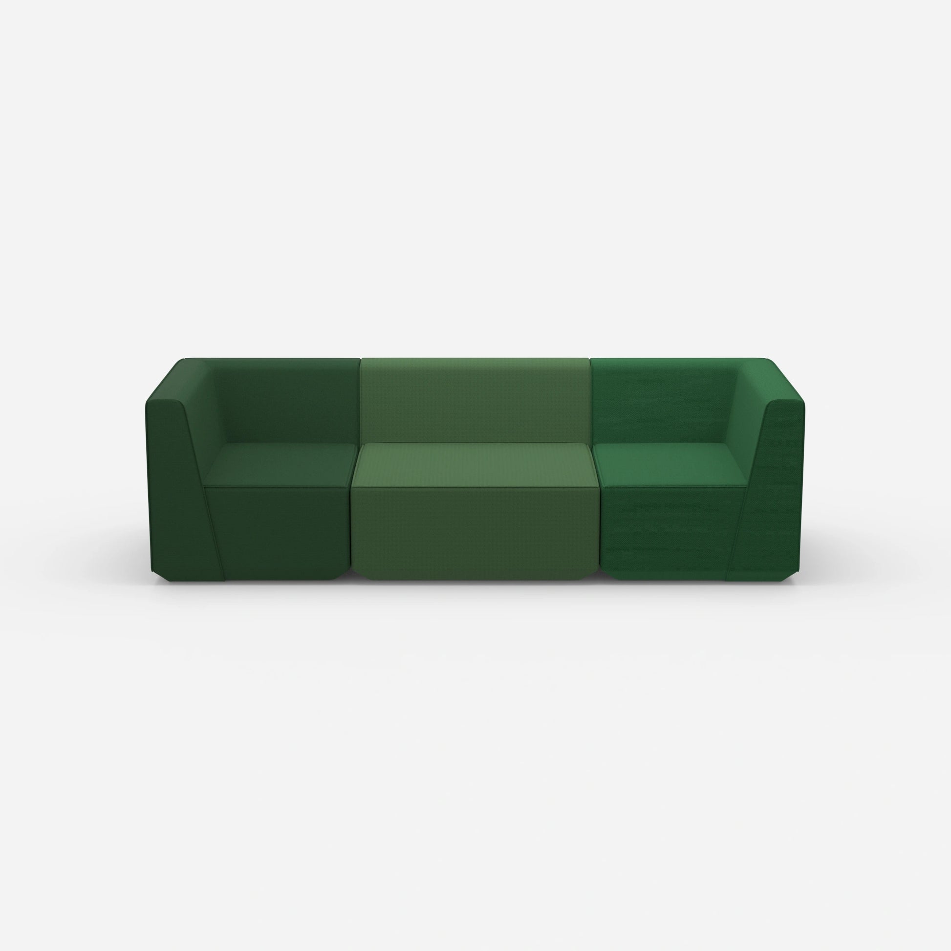 Three-seater sofa green from the front