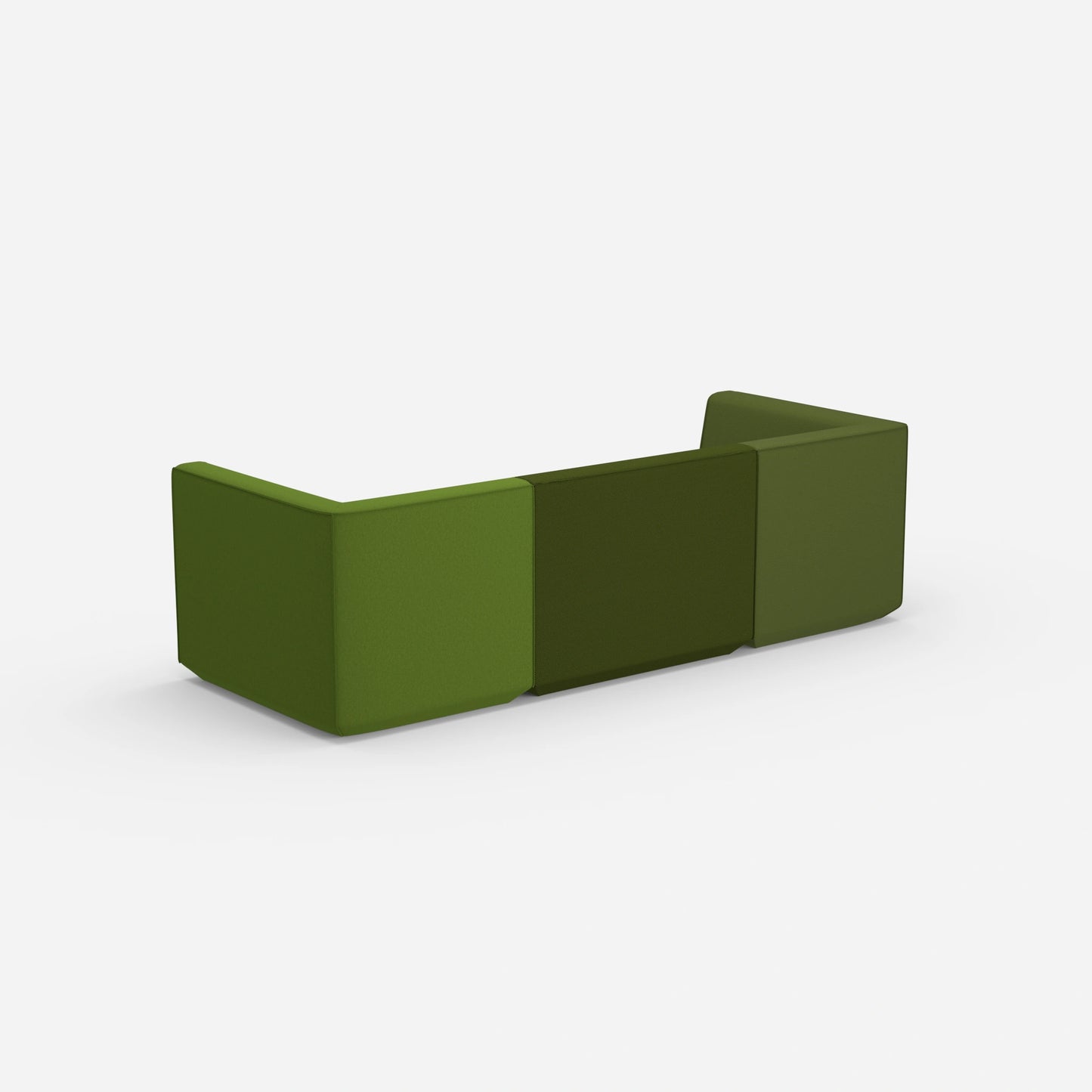 Sofa three-seater green from behind