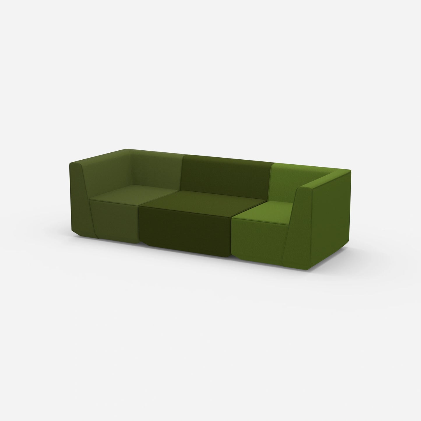 Sofa three-seater green from the side