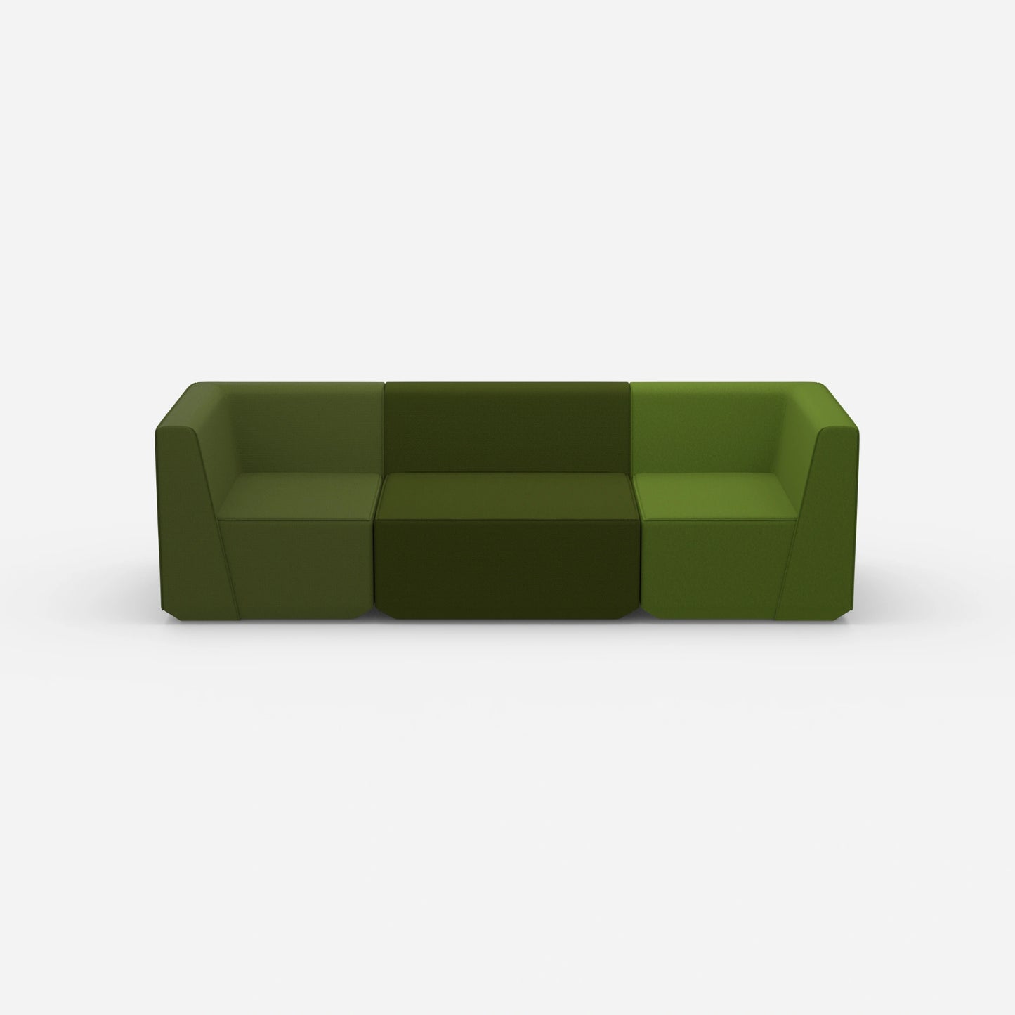 Three-seater sofa green from the front