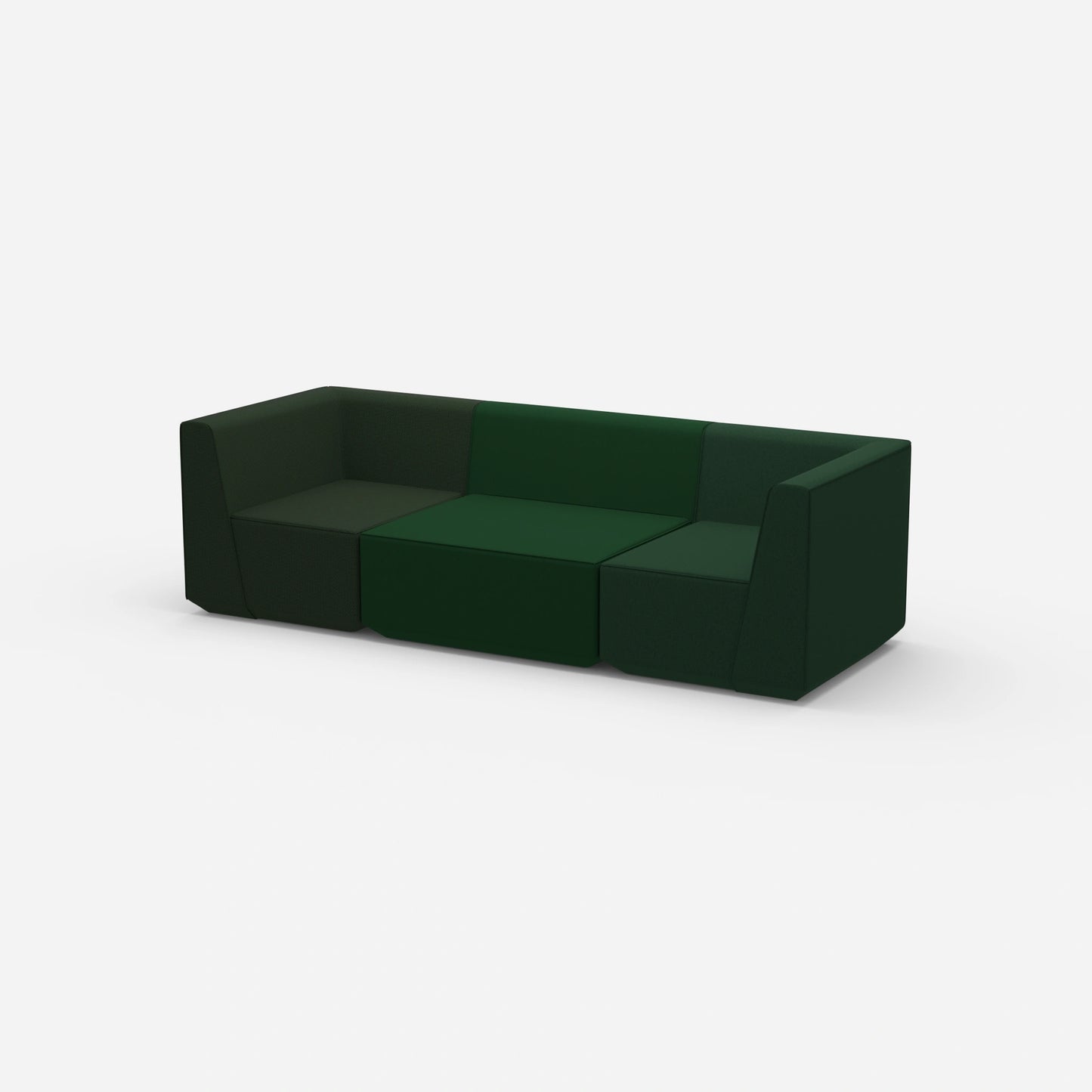 Sofa three-seater green from the side