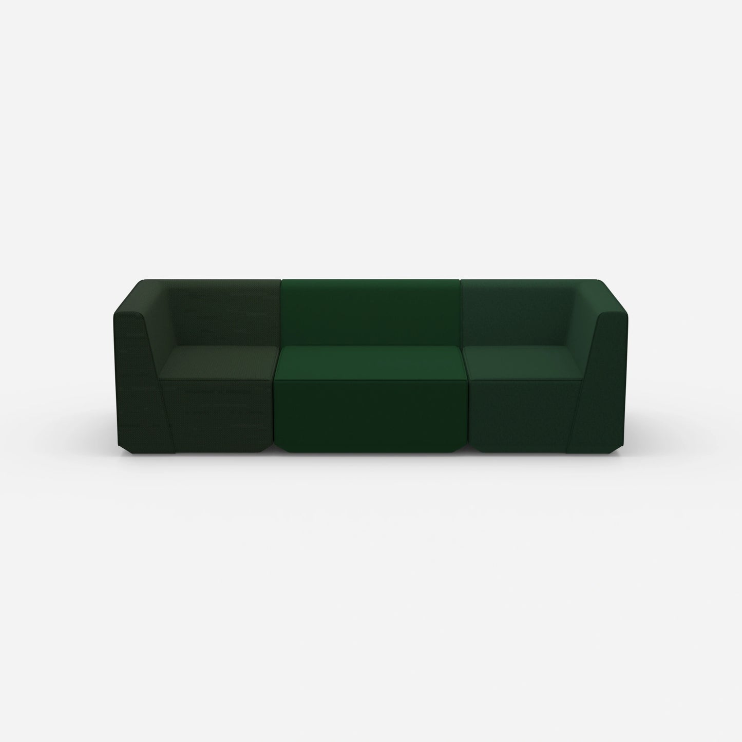 Three-seater sofa green from the front