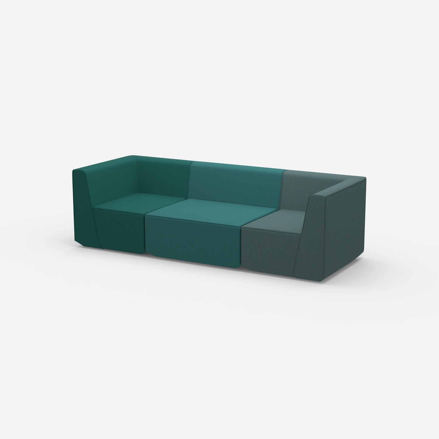 Sofa three-seater green from the side