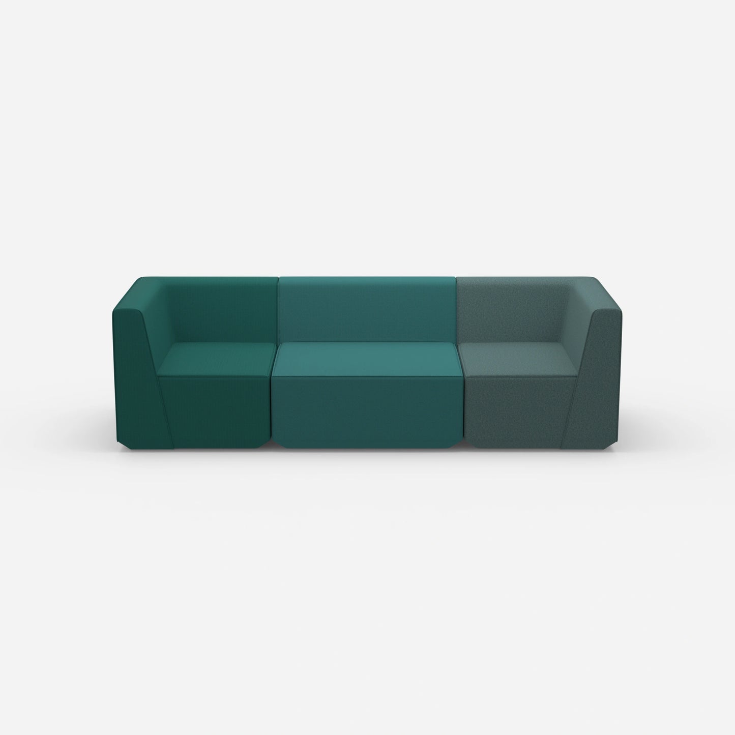 Three-seater sofa green from the front
