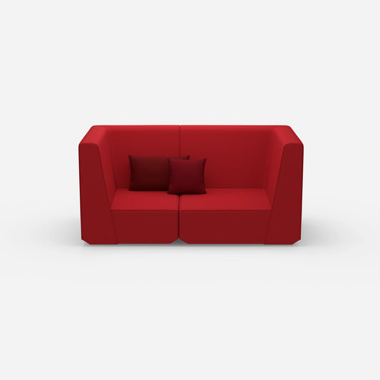 Sofa für 2 Personen in Rot von vorne