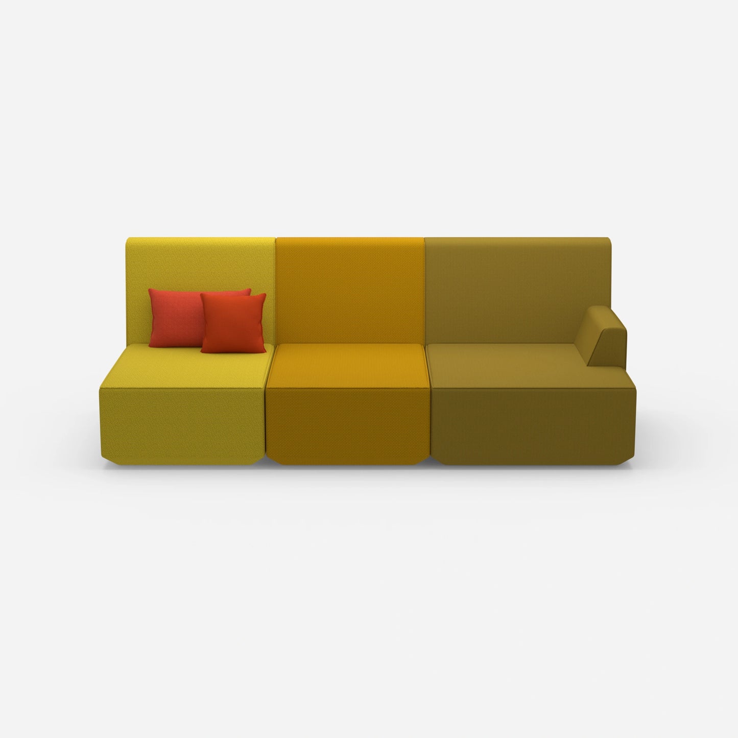 Sofa for 3 as home cinema from the front