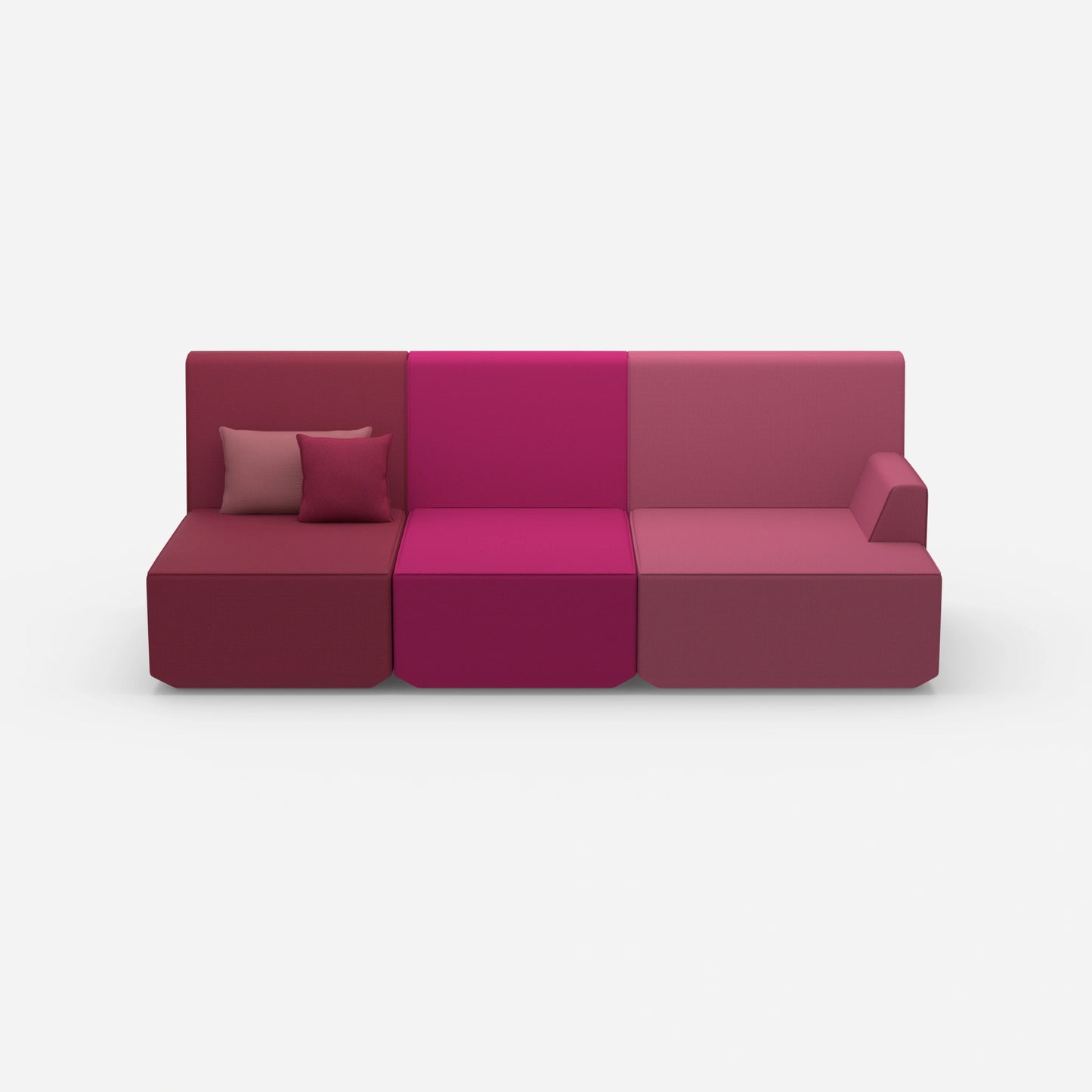 Sofa for 3 as home cinema from the front