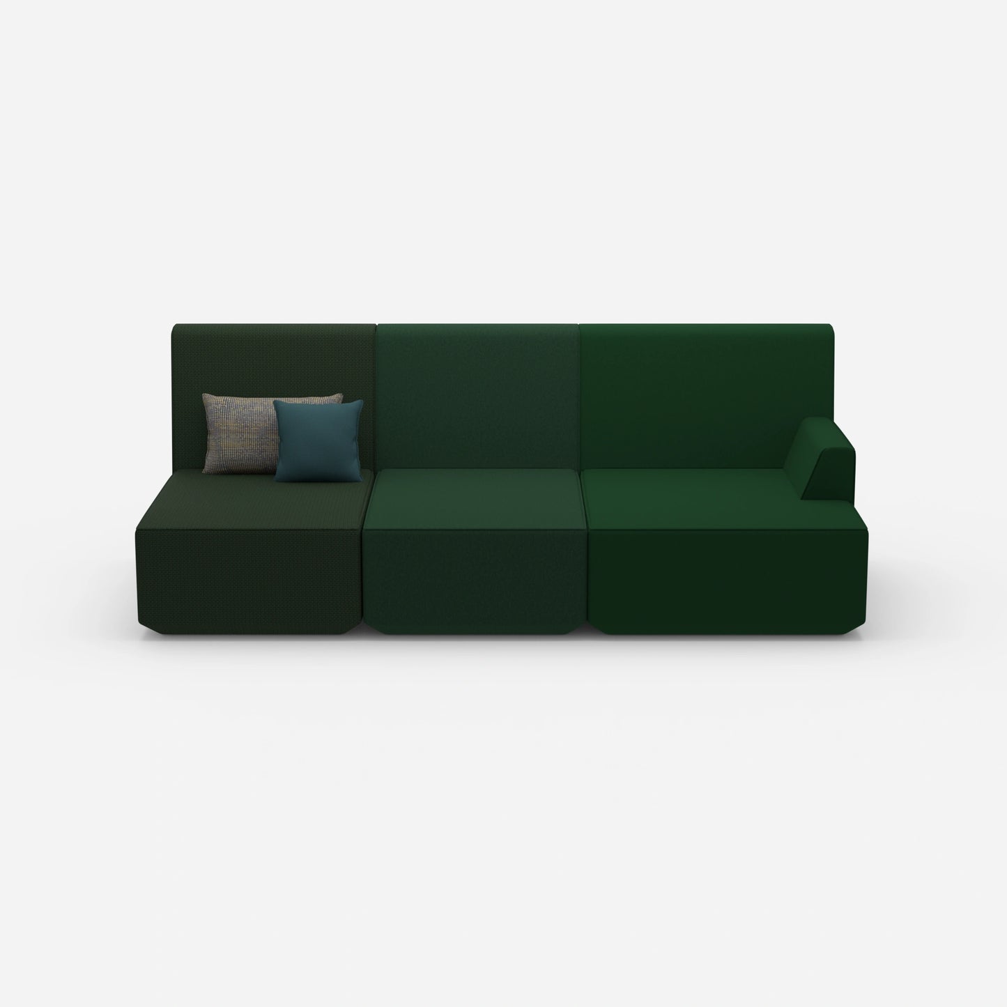 Sofa for 3 as home cinema from the front
