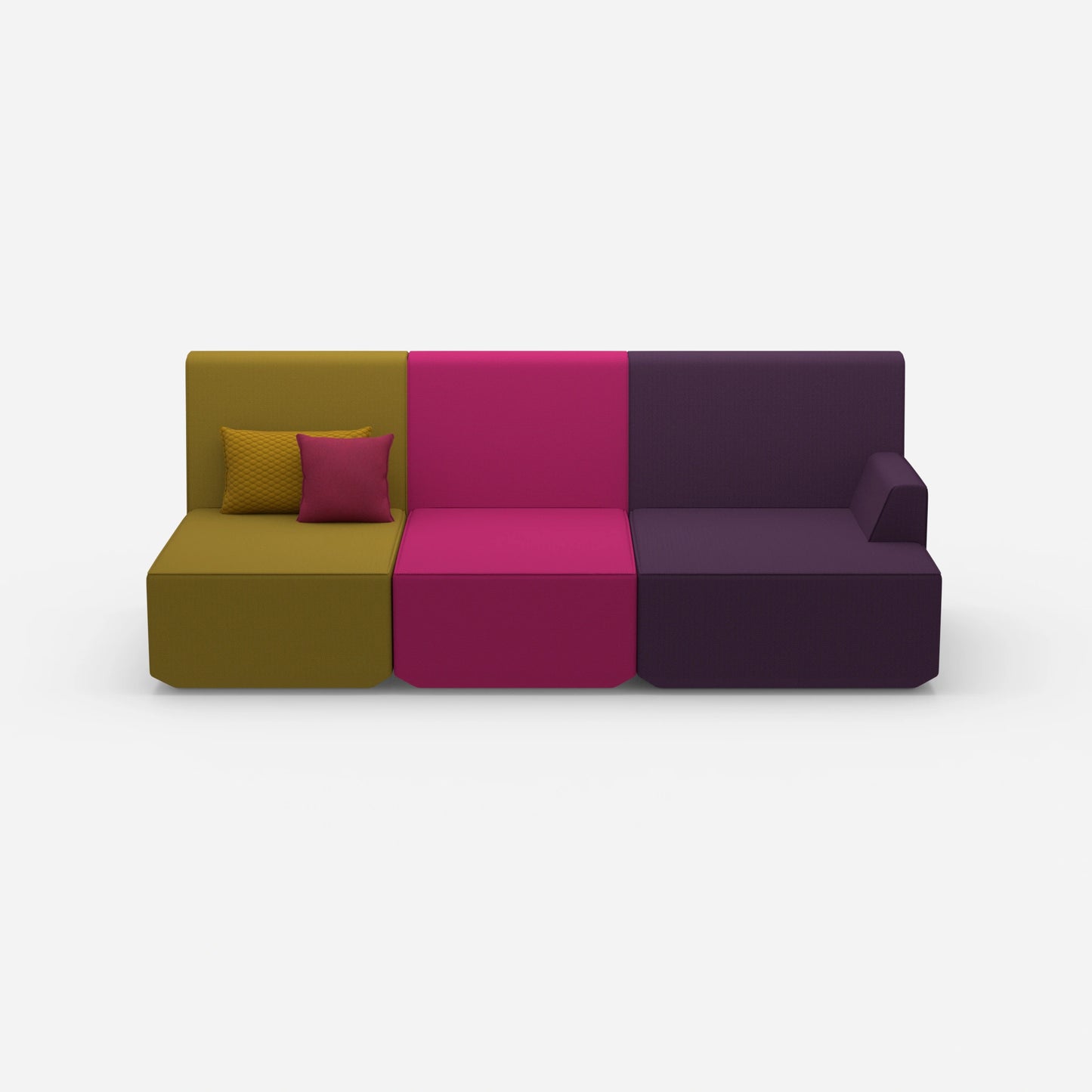 Sofa for 3 as home cinema from the front
