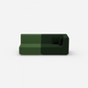 Sofa two-seater green 180 cm wide from the front