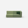 Sofa two-seater green 180 cm wide from the front