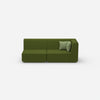 Sofa two-seater green 180 cm wide from the front