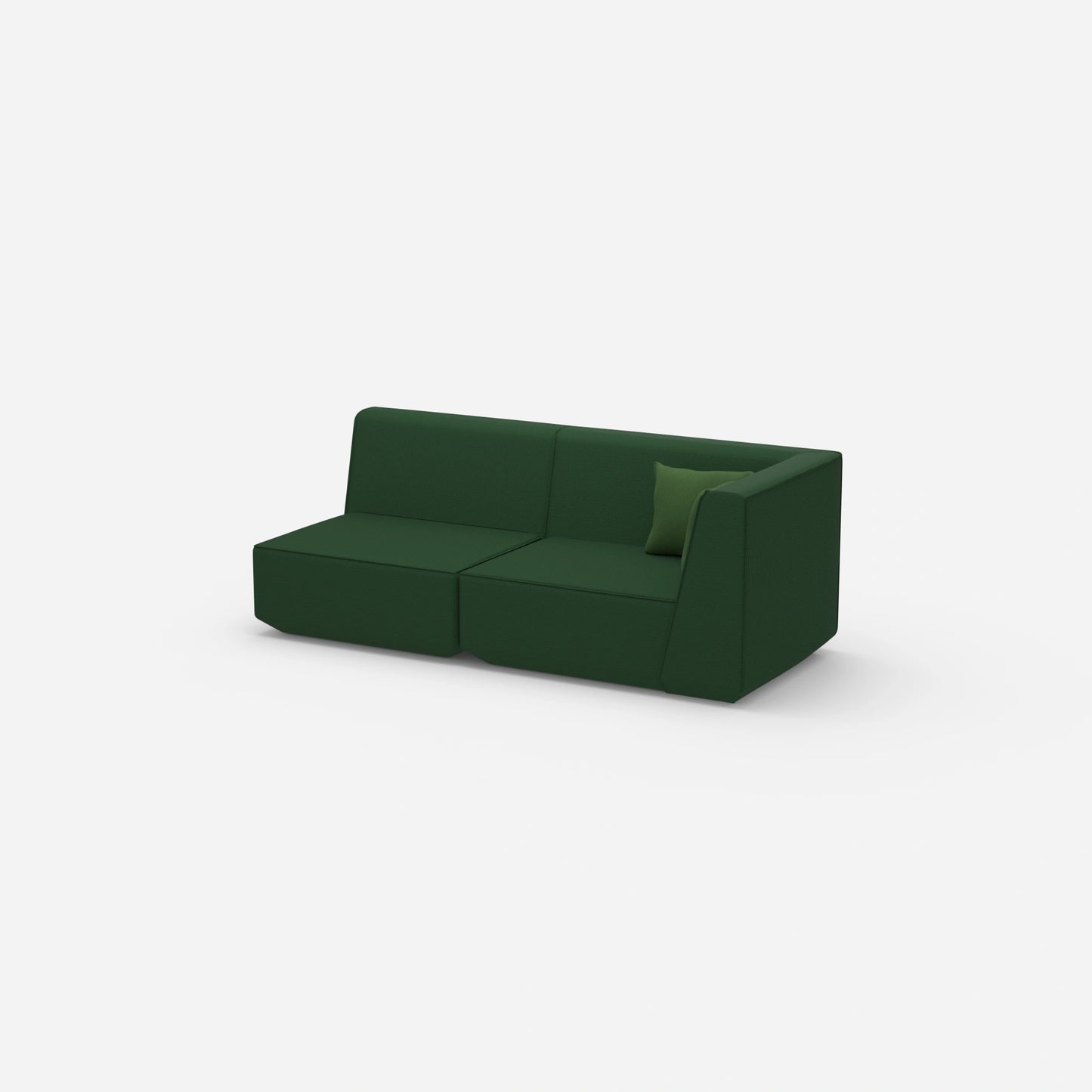 Sofa two-seater green 180 cm wide from the side