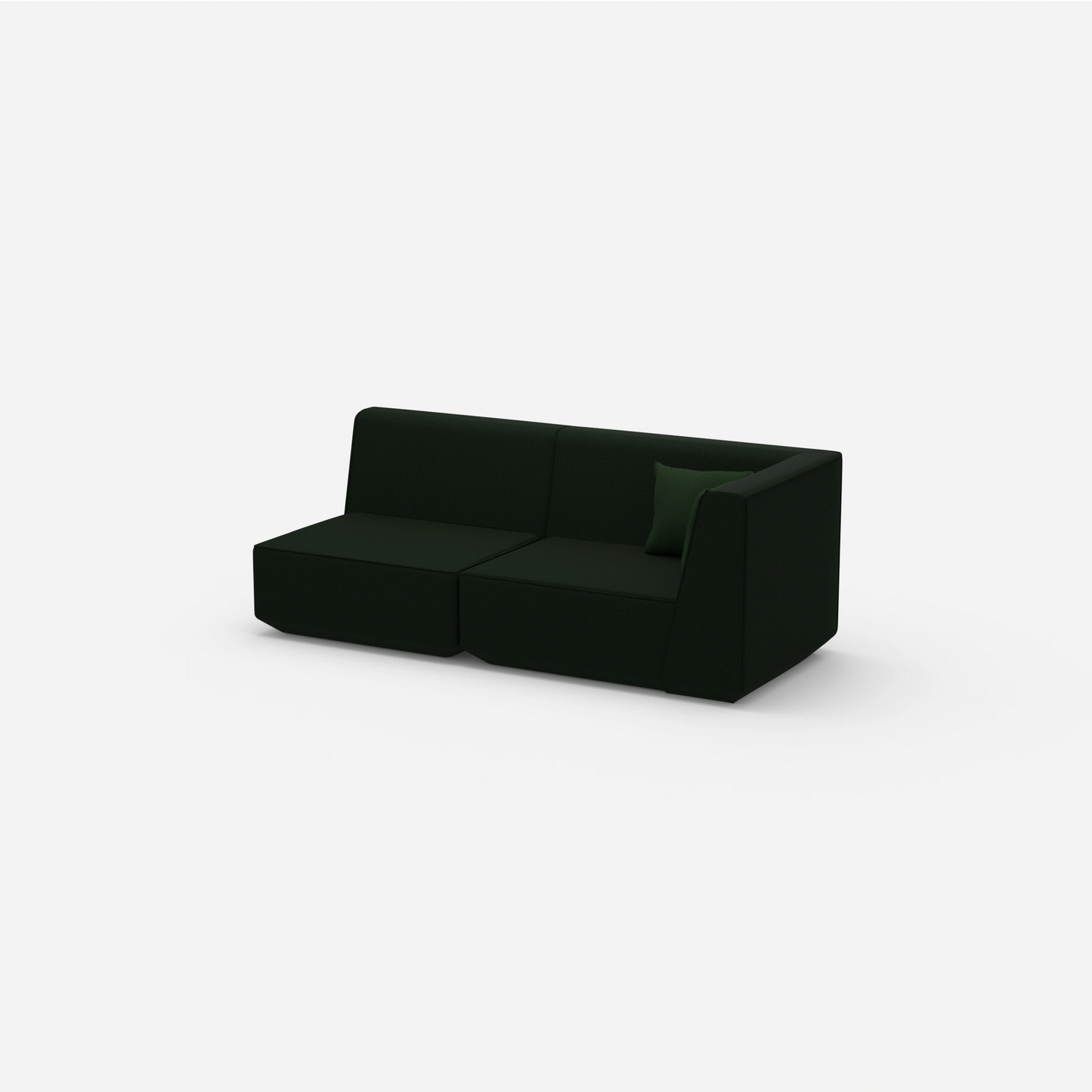 Sofa two-seater green 180 cm wide from the side