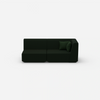 Sofa two-seater green 180 cm wide from the front