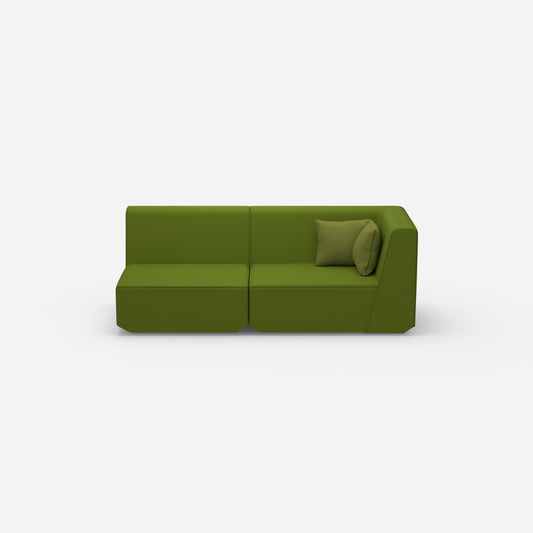Sofa Zweisitzer grün 180 cm breit von vorne