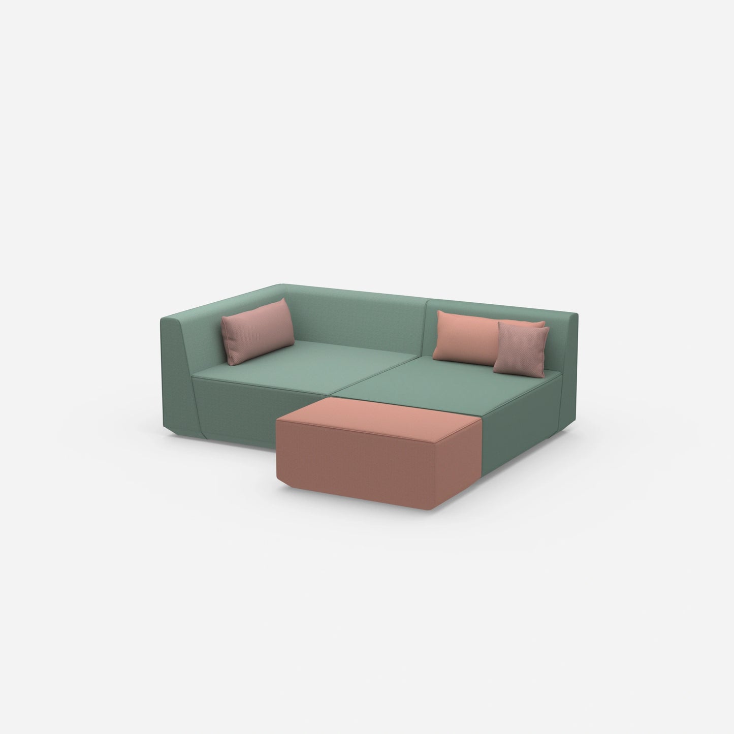 Canapé d'angle modulaire profond vu de côté