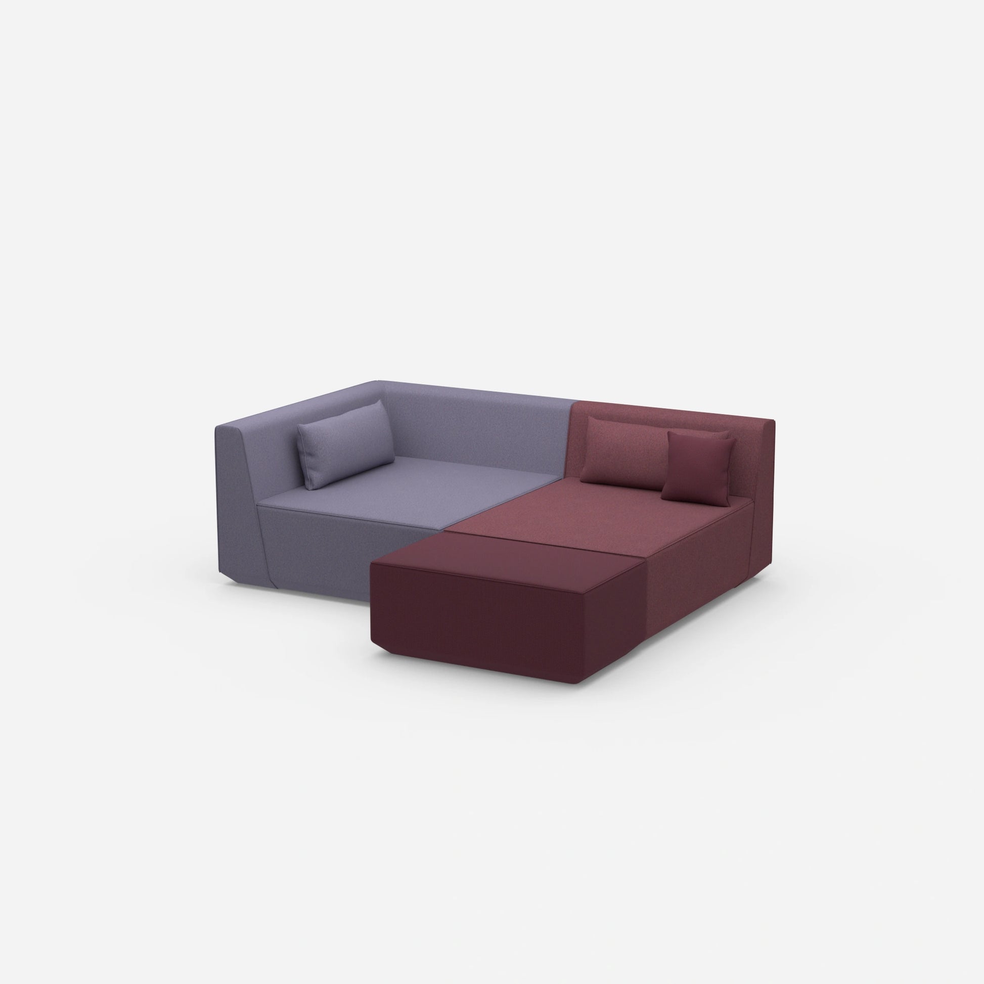Canapé d'angle modulaire profond vu de côté