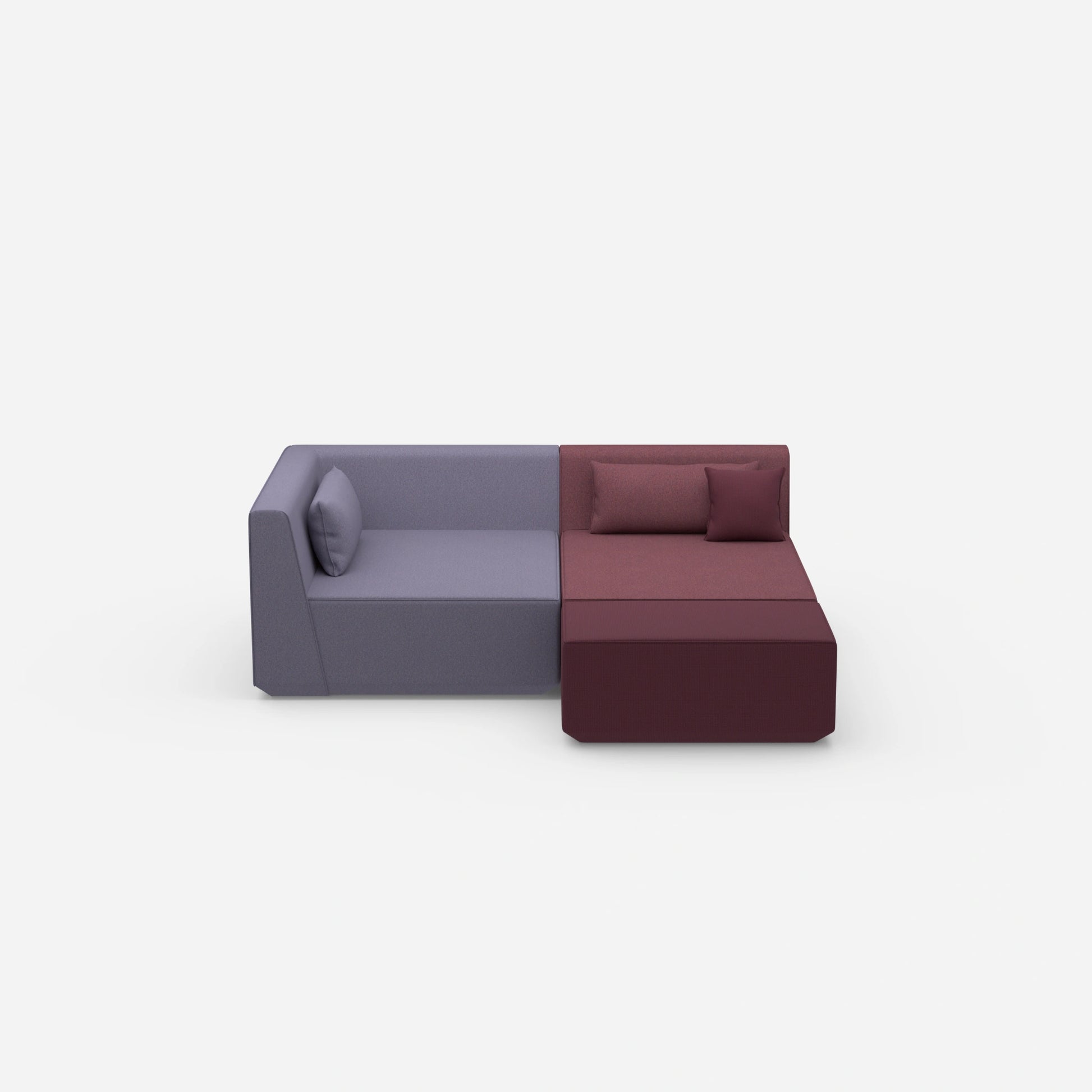 Canapé d'angle modulaire profond de face