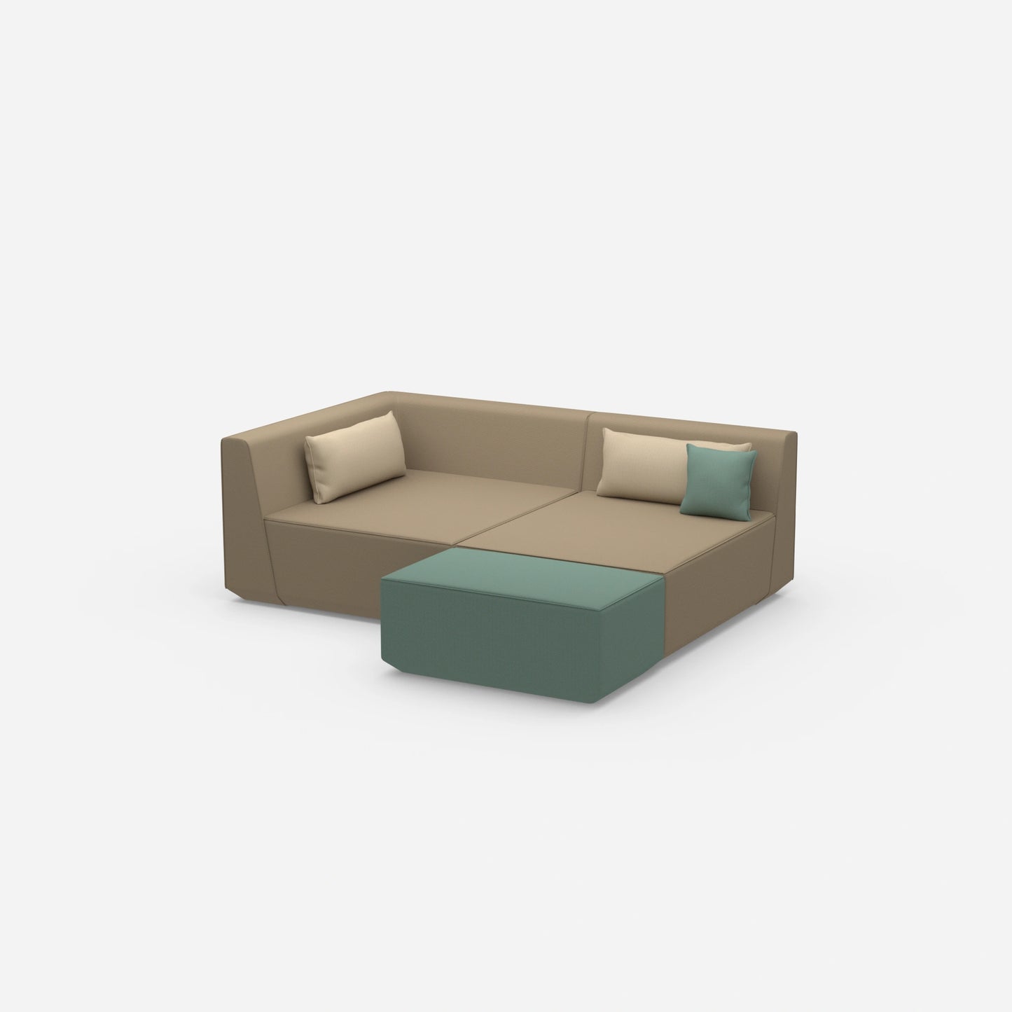 Canapé d'angle modulaire profond vu de côté