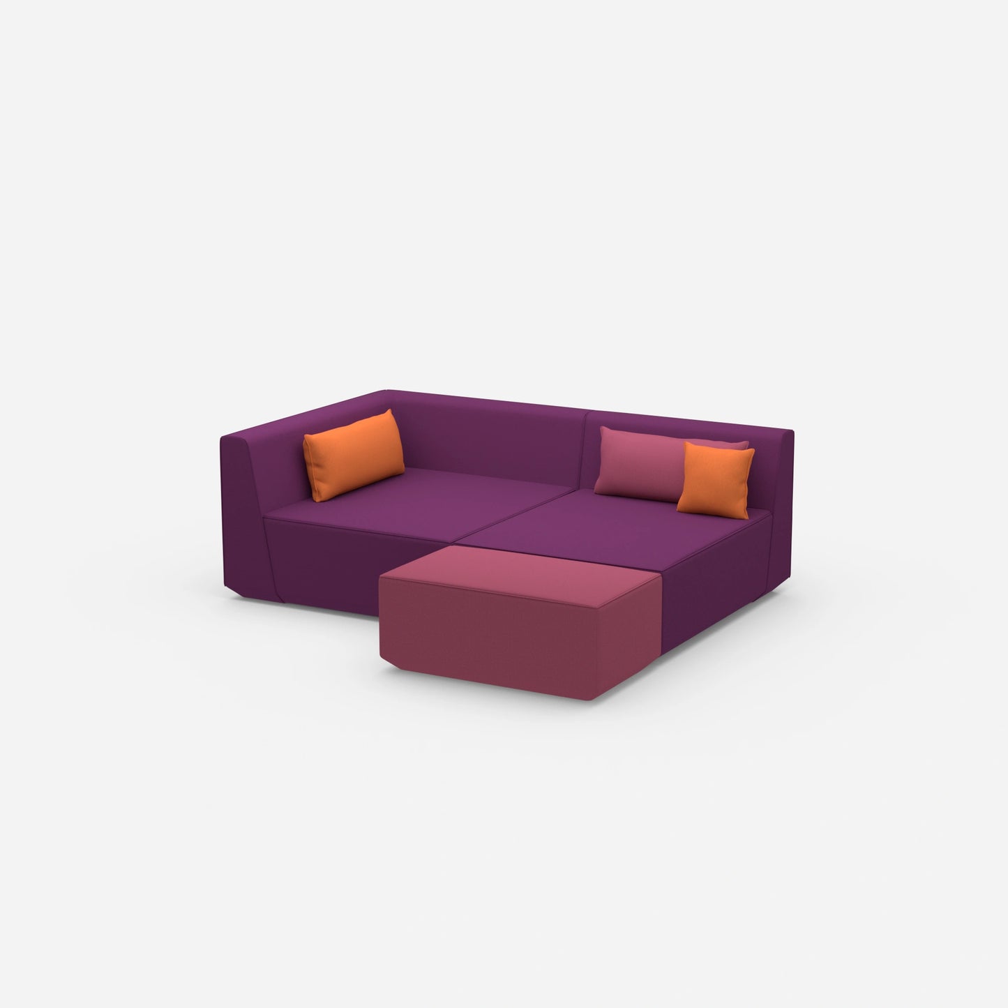 Canapé d'angle modulaire profond vu de côté