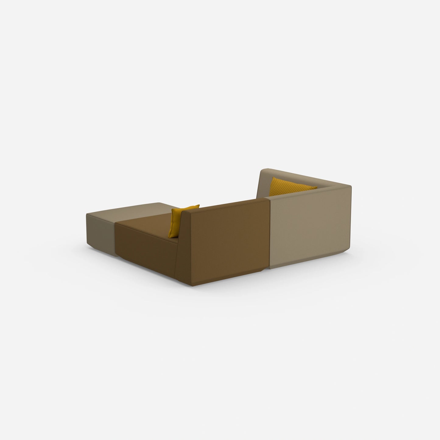 Canapé d'angle modulaire profond de derrière