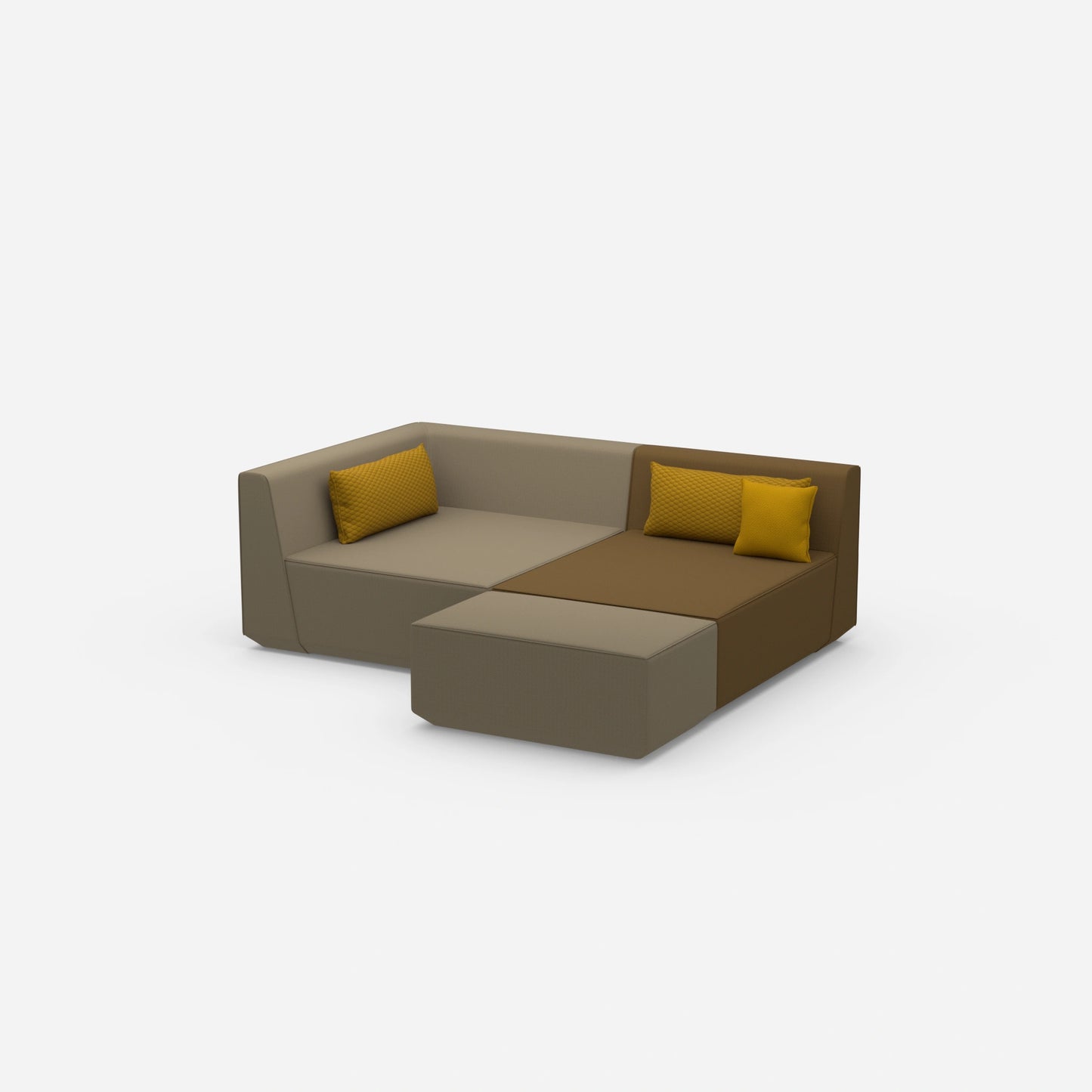 Canapé d'angle modulaire profond vu de côté