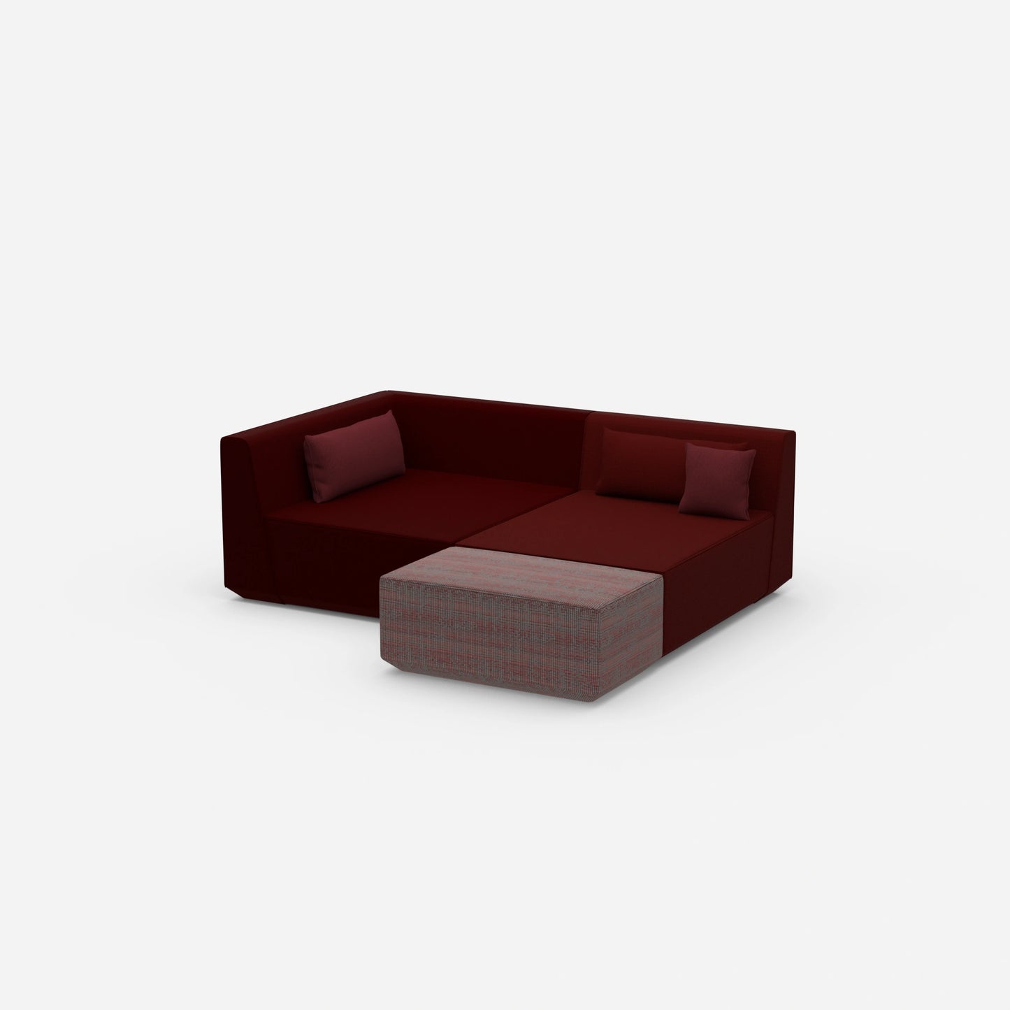 Canapé d'angle modulaire profond vu de côté