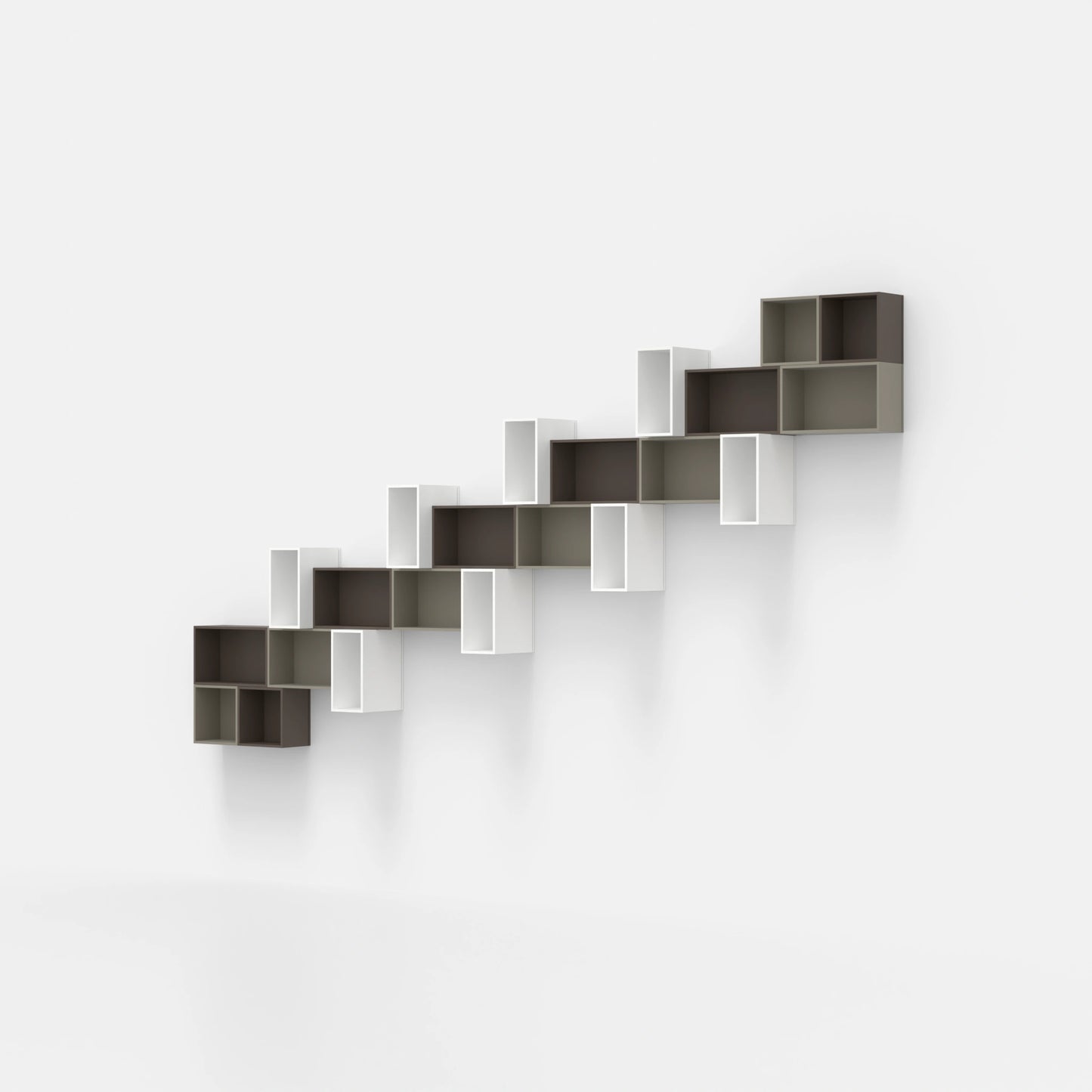 Staircase shelving RK055 from the left side