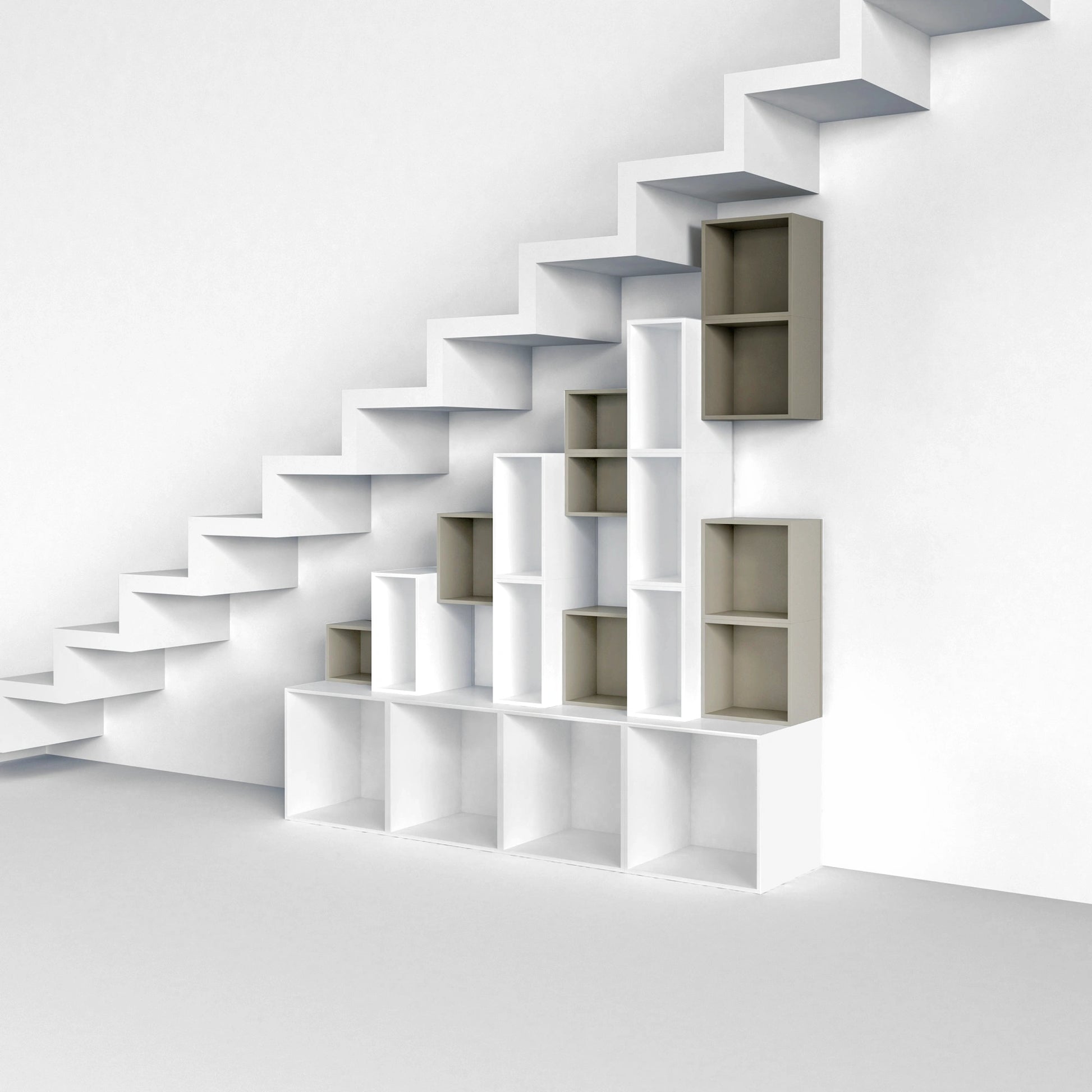 Staircase shelving RK102 from the left side