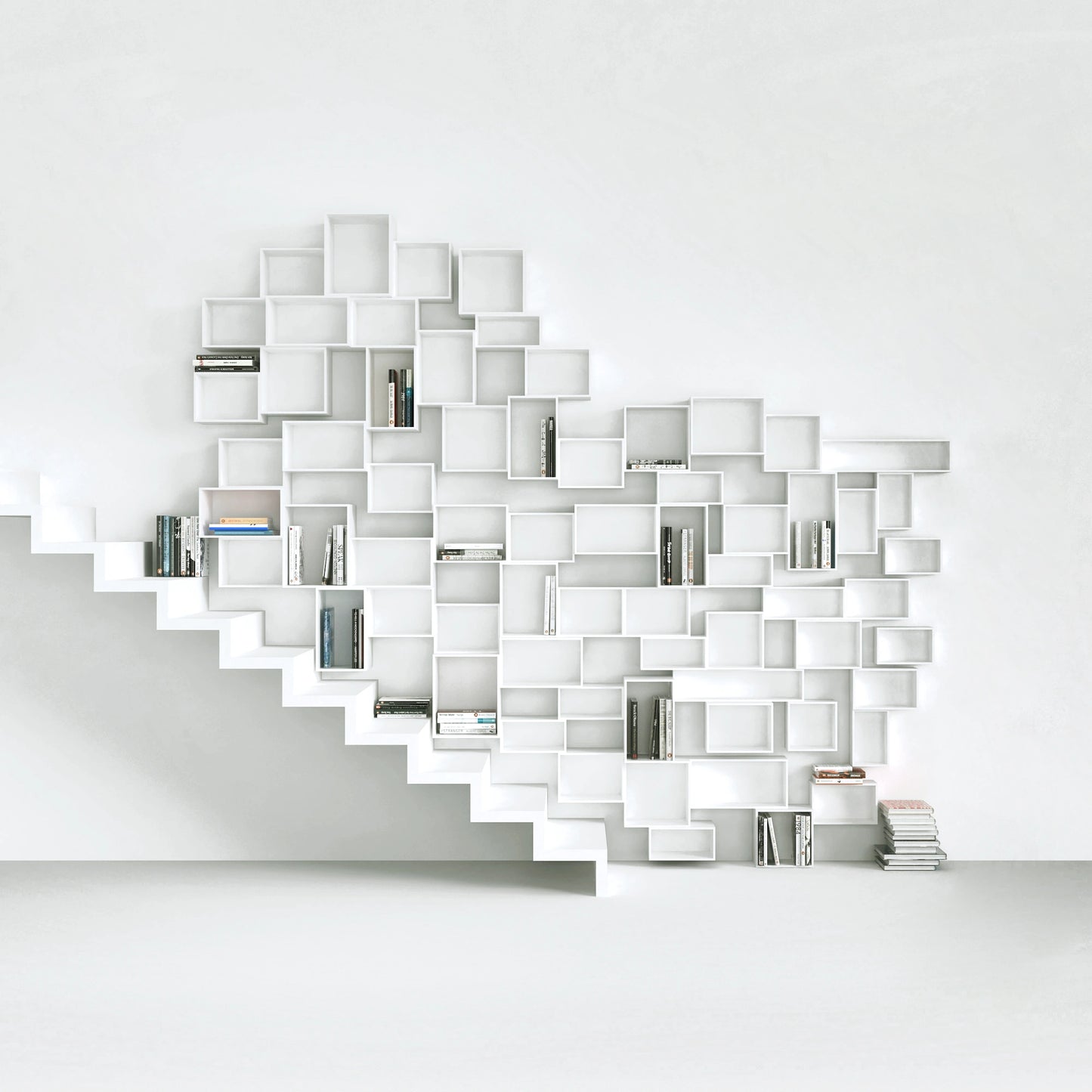 Staircase shelving RK116 from the front