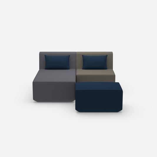 Zweisitzer modulares Sofa mit Funktion von vorne